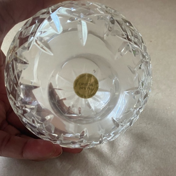 Crystal Rose Bowl Unknow Pattern Maker Stunning Design Pineapple Diamonds - Picture 4 of 4